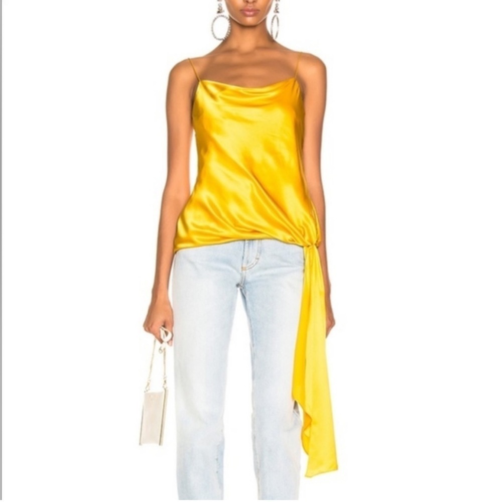 Cinq à Sept Silk Solid Ryder Cami Top in yellow gold